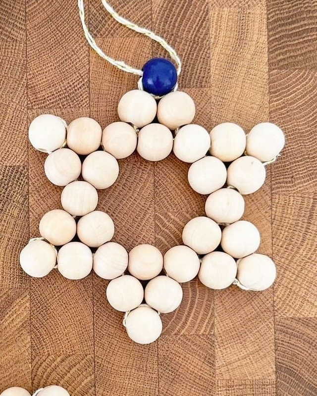 Ma belle étoile, suspension en perles en bois