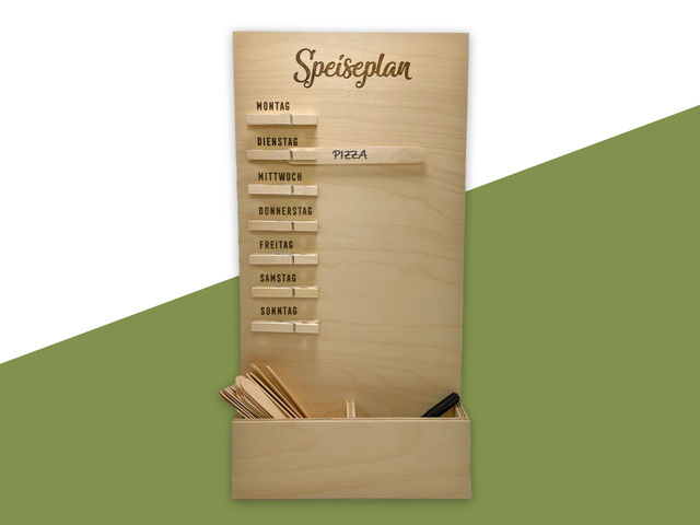 Speiseplan zum Selberbeschriften aus Holz