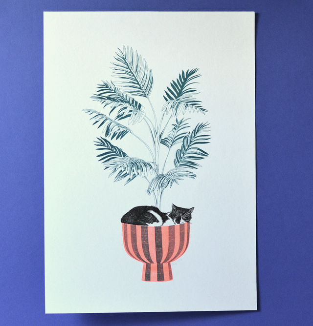 Affiche imprimée en risographie la sieste d'Oally