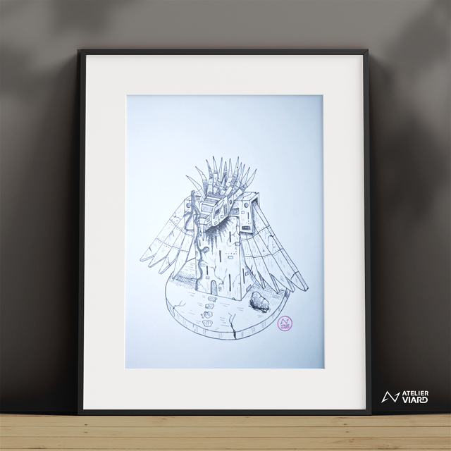 Tour Inca - Dessin original (pièce unique)