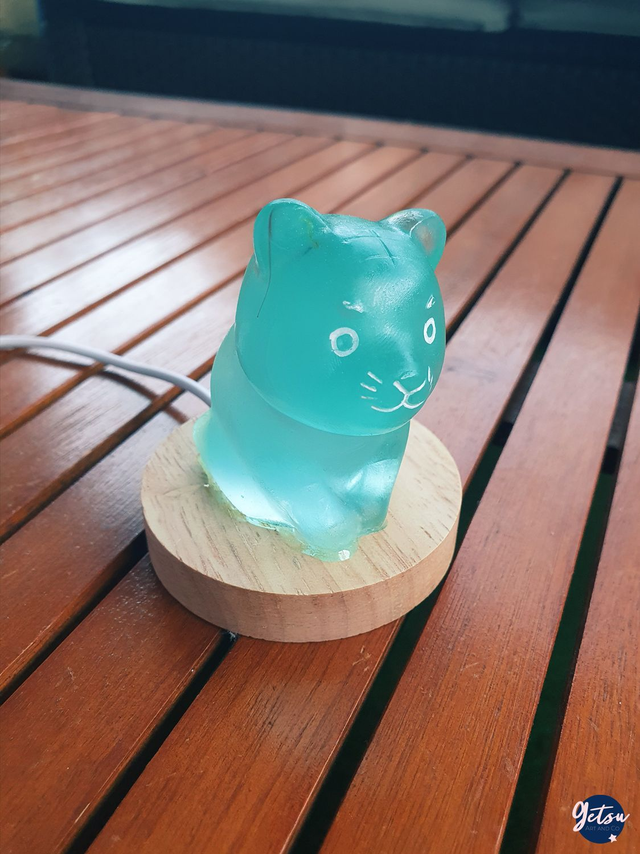 Veilleuse tigre turquoise