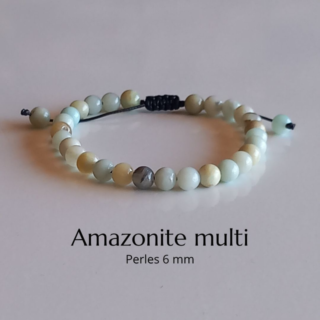 Bracelet ajustable en Amazonite multi