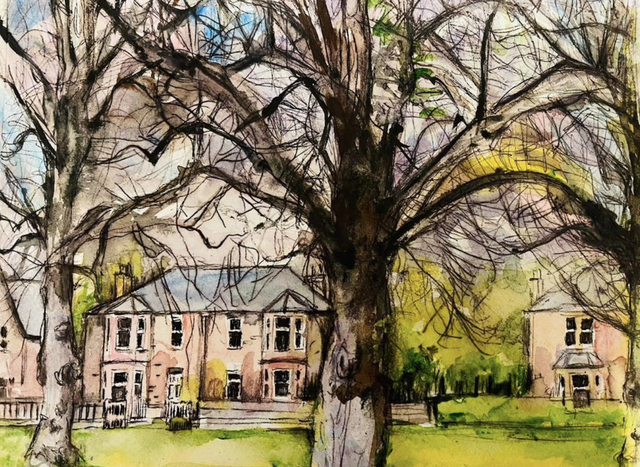 Original painting- Plein Air-St Boswells Green