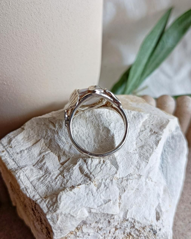 Anello Gingko e Perla