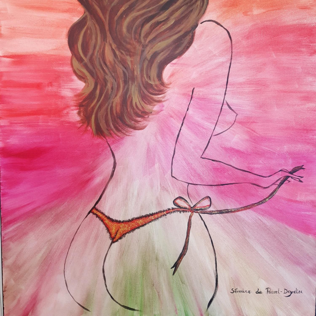 998- "Le noeud" acrylique sur toile 60x80 