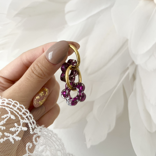 Boucles d’oreilles Aby n°2 - Violettes