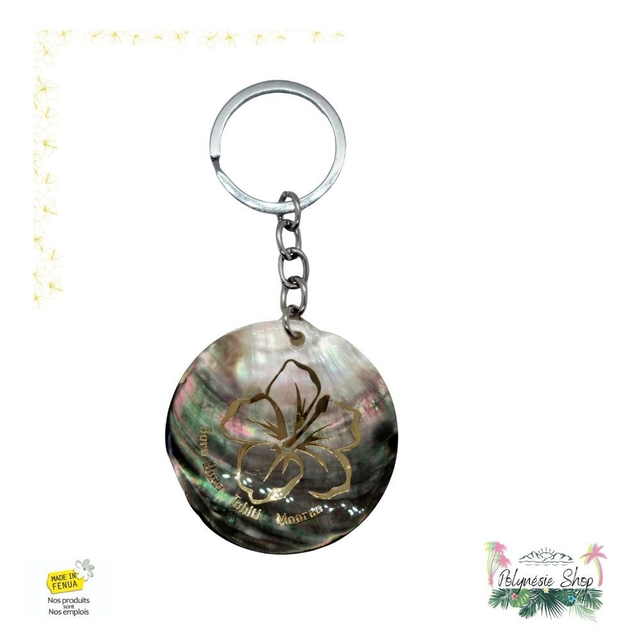 Porte-clés Nacre Hibiscus Doux