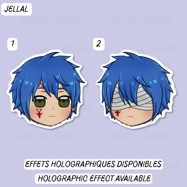 Sticker visage mignon Fairy Tail | Jellal