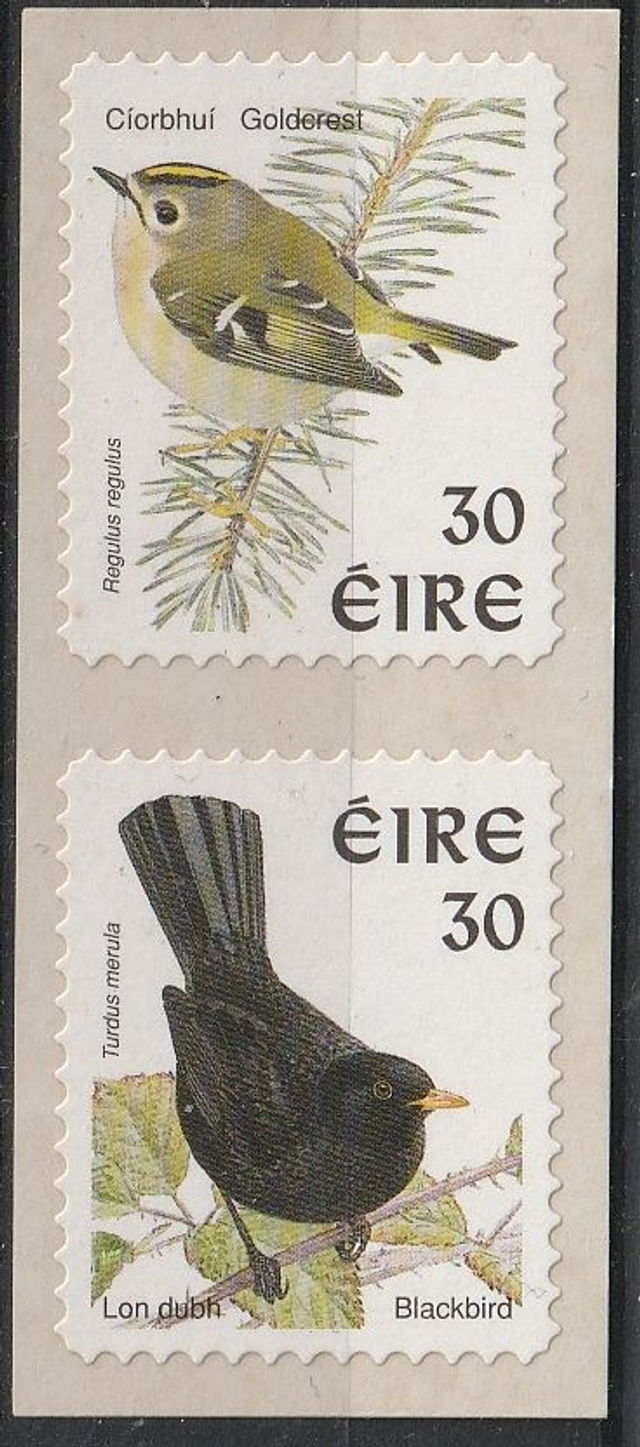 Ireland 2002 Birds,Black Bird &amp; Goldcrest sa pair MNH 