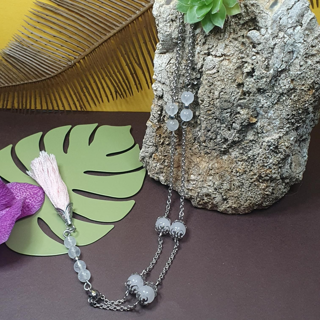 Collier Epona quartz rose 