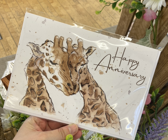 Giraffe Anniversary A5 Card