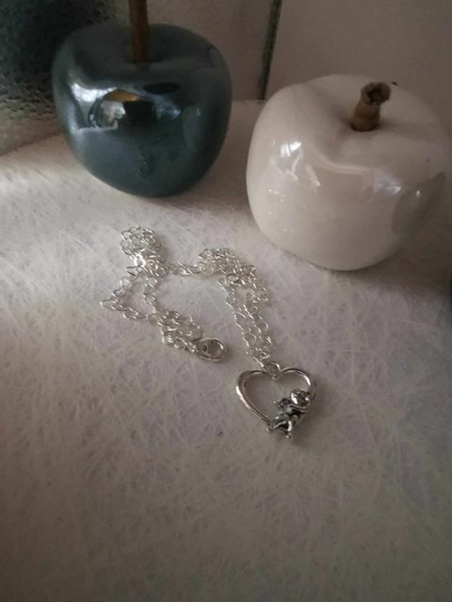 Collier Cœur avec Ange Perché