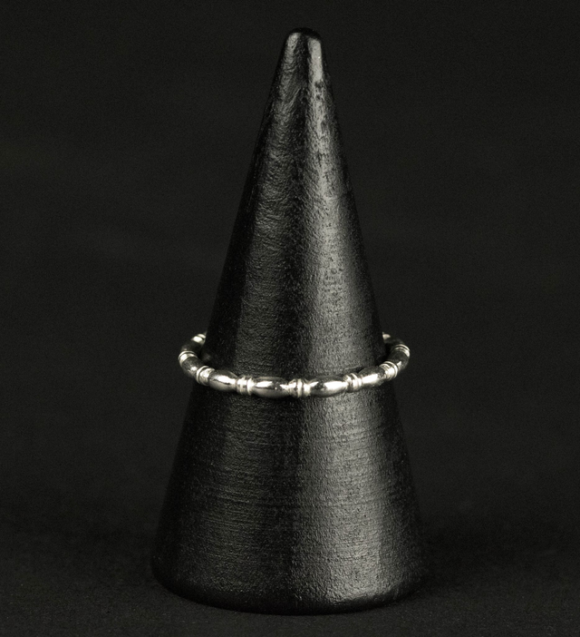 Silver Oval and Rondelle Stacker Ring