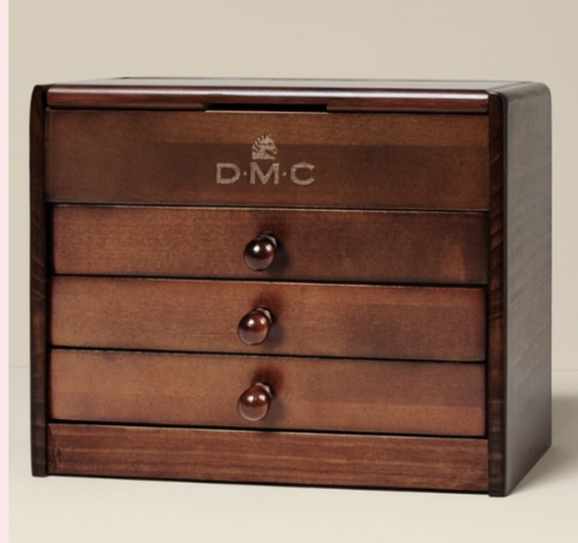 EMPTY Petite DMC Vintage Chest plus a project pouch