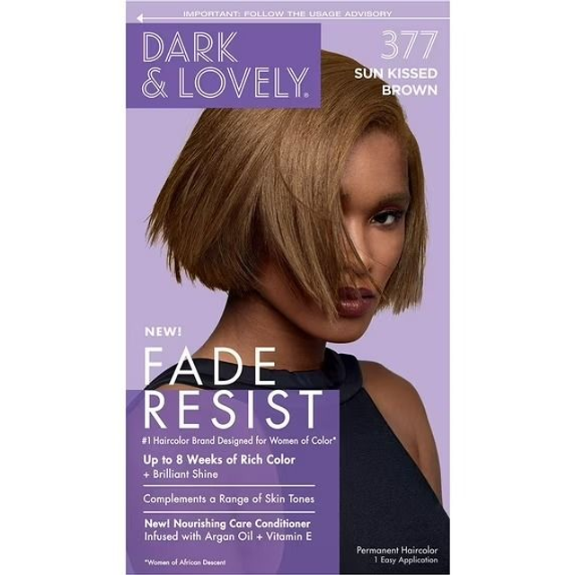  Dark and Lovely Fade Resist Permanent Hair Color -(377 Sunkissed Brown)