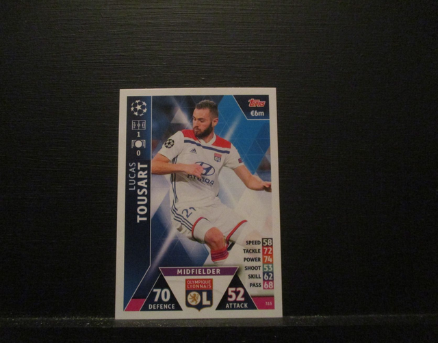 Lucas Tousart - UEFA Champions League Match Attax 2018/19 Original Trading Card #315