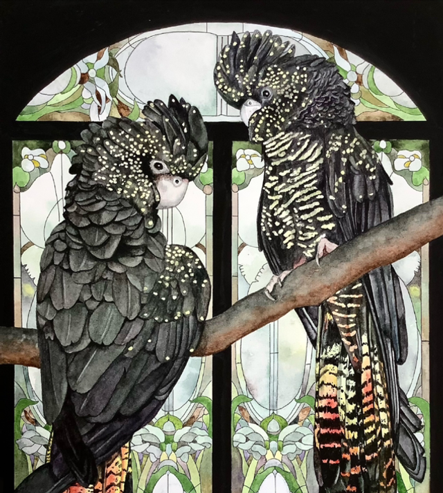 Red Tailed Cockatoos - Lisa Lennon