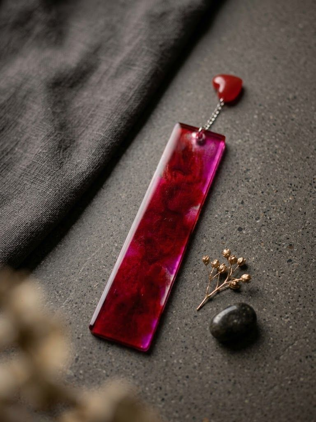 Marque page encre rouge