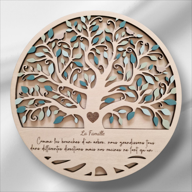 Arbre de vie peint avec support à poser