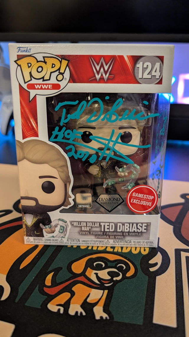 Funko Pop WWE Million Dollar Man Ted Dibiase 124 Diamond Quoted and Swau COA
