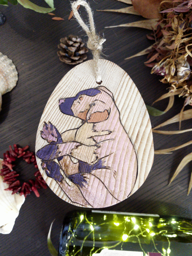 Faufette - Pyrogravure - PIECE UNIQUE