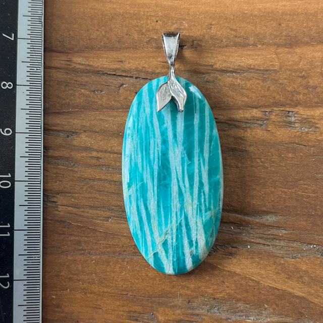 Pendentif en Amazonite et bélière argent sirène 