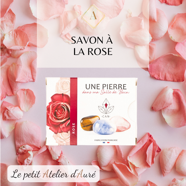 Savon Rose et Pierre Naturelle