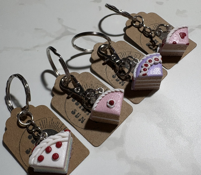 Handmade Clay Cake Keyrings