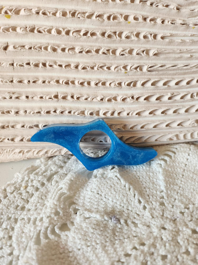 Bague de lecteur résine bleue et étoiles