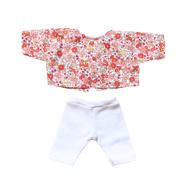 Ensemble blouse liberty legging blanc