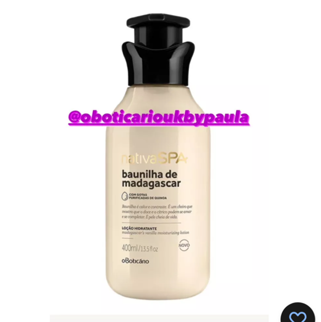 Nativa Spa Loção Hidratante (Madagascar Vanilla) Baunilha de Madagascar 400ml