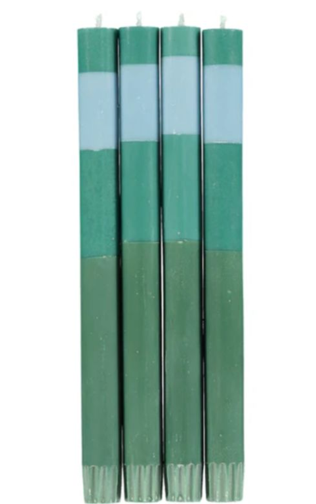 ABSTRACT Striped Beryl, Bokhara &amp; Moonstone Eco Dinner Candles, 4 per pack: 6