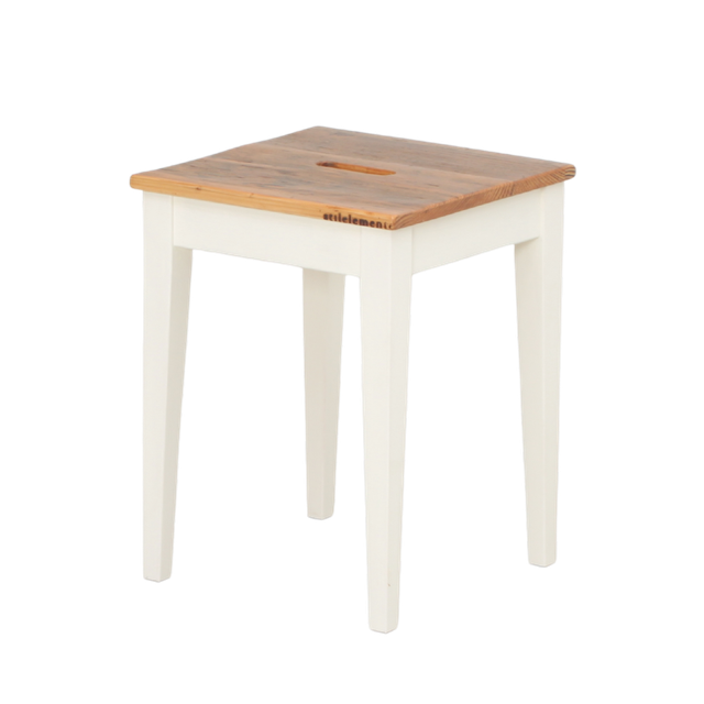 UNIK Altholz Hocker kittweiß