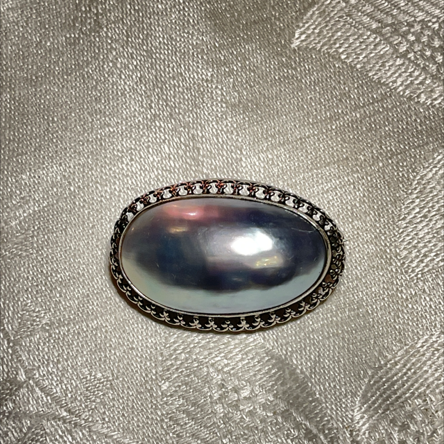 Muschel Brosche Anstecknadel 920er Silber