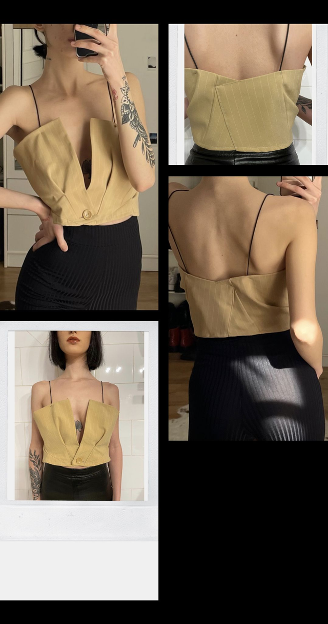(Prototype) Bustier Upcycled - Rayures - L