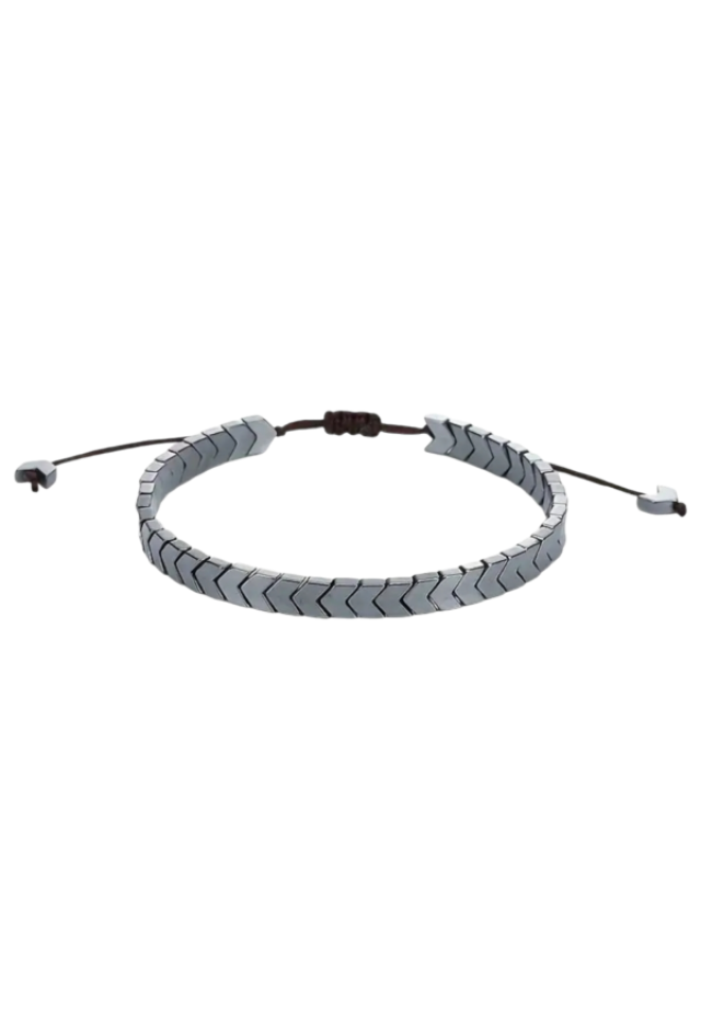 Naturstein-Armband Arrow silver