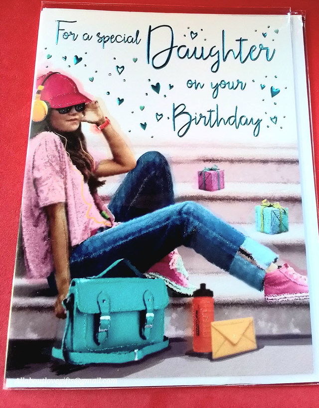 Daughter On Your Birthday Card - Headphones and Gift - Regal Publishing