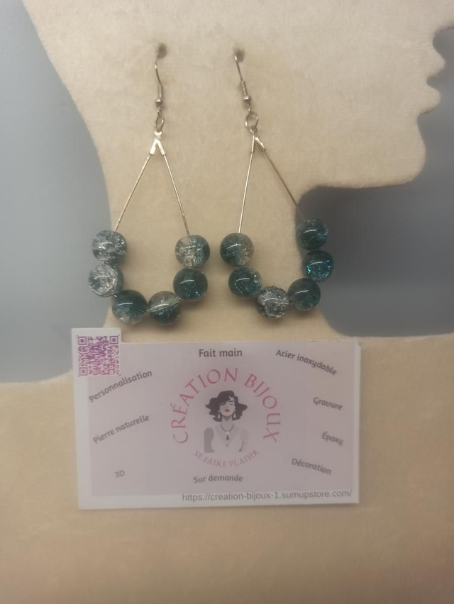 Boucle d'oreille perles 