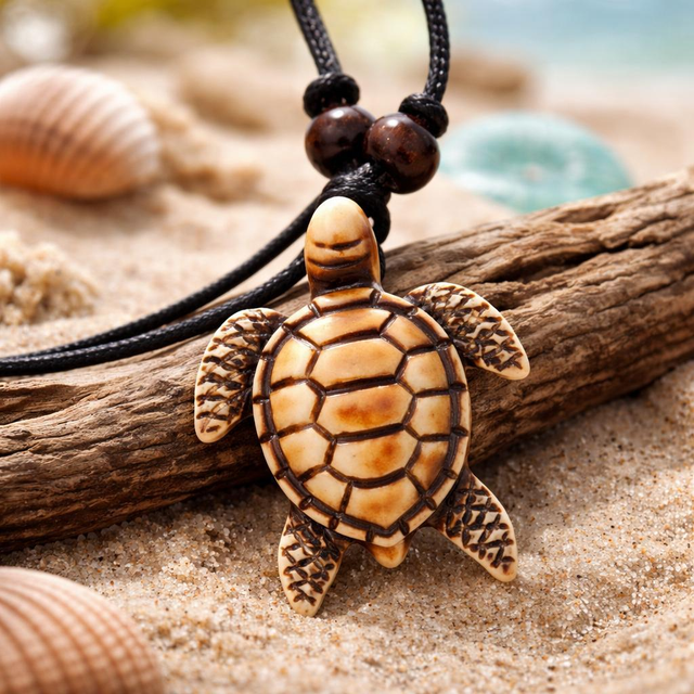 "Terra" - Pendentif tortue sur cordon réglable - TOR-011