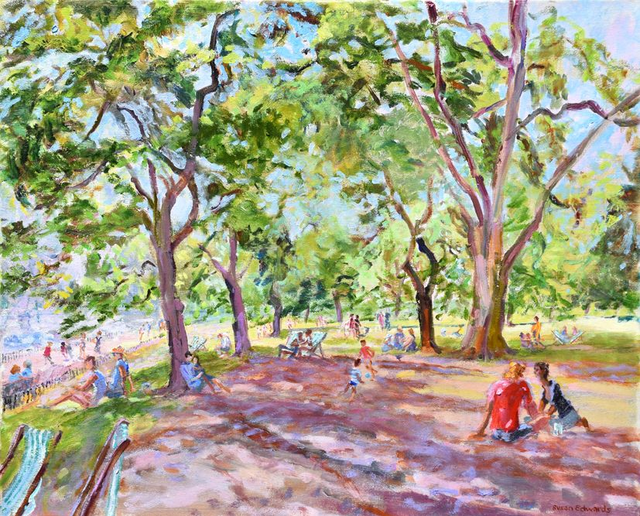 SE08 Summer At St James' Park- London by Susan Edwards, 46x56cm Oil On Linen