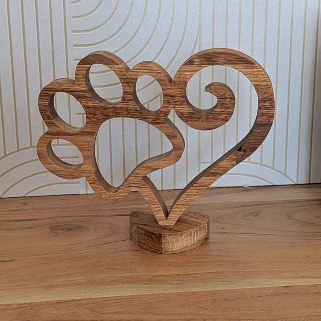 Coeur patte en chêne