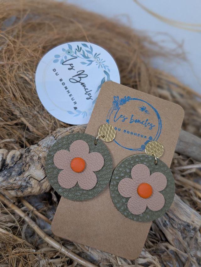 Moon fleur kaki orange mf014*