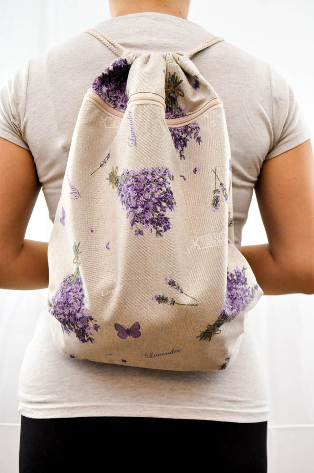 Lavender Bouquets Print Backpack