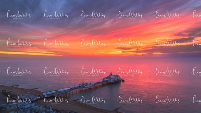 Eastbourne Pier Sunrise Drone Print