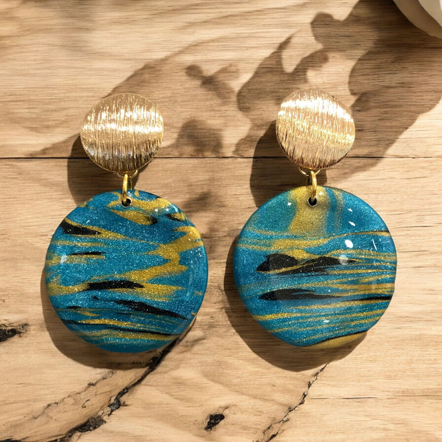 SACHA GRANDES BLEU PAILLETE/OR