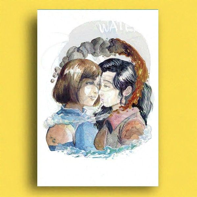 Print Two Girls, Four Elements 