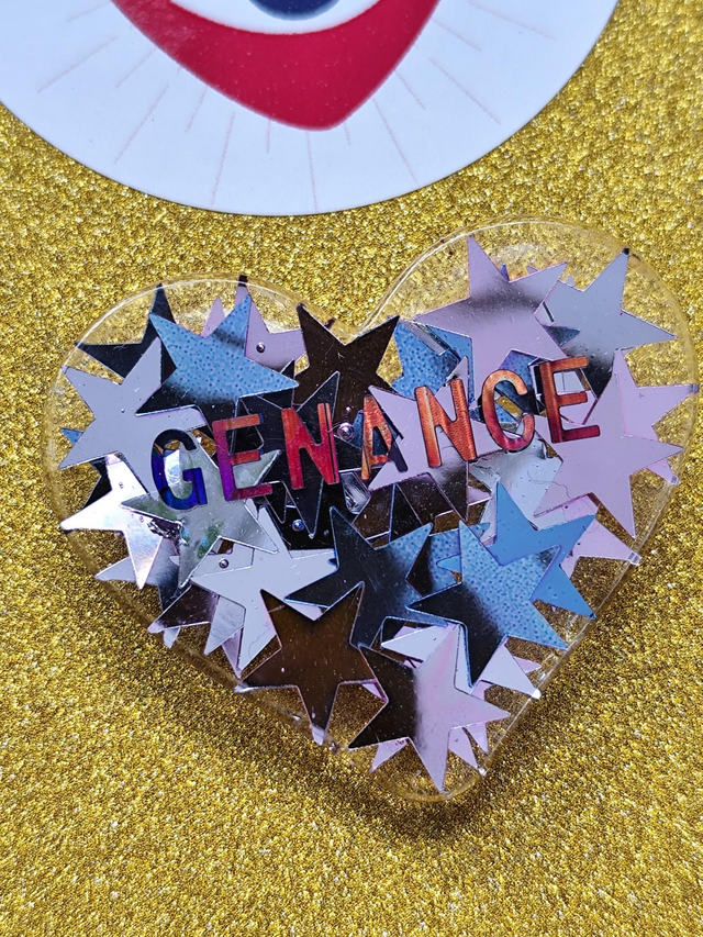 Broche coeur - message : Genance