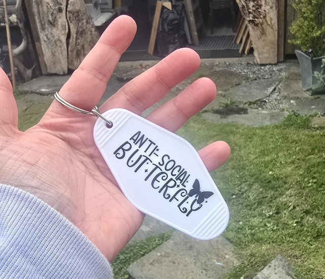 Anti-Social Butterfly Motel Keyring