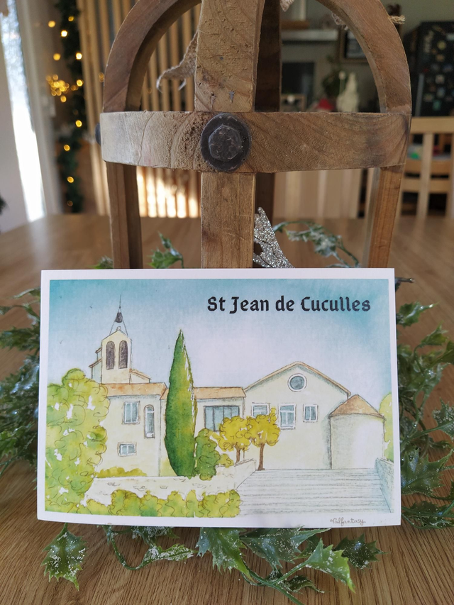 Carte "St Jean de Cuculles, village", 10 x 15 cm