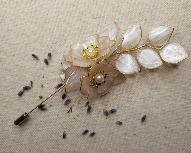 Boutonnière de mariage en résine-accessoire du marié